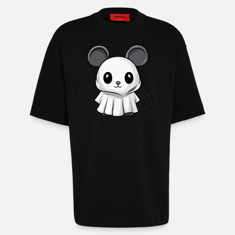 Maus Halloween Comic Geist - Heavyweight T-Shirt - made by SPREAD  - SOLID BLACK
