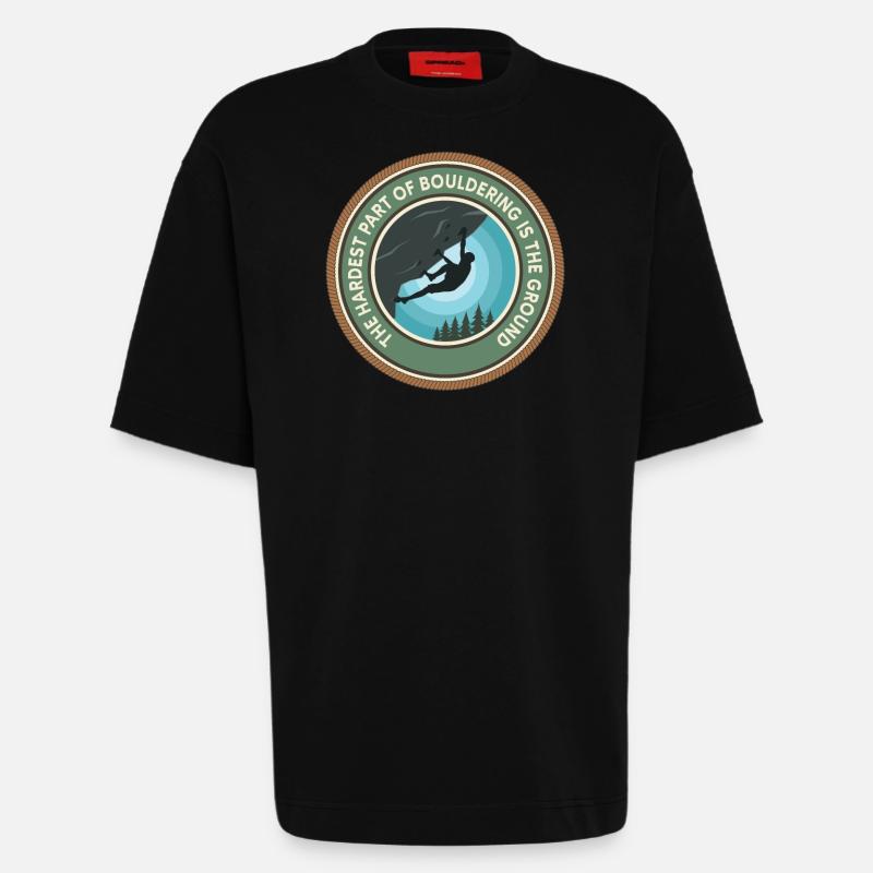 Bouldern Boulderer Boulder - Heavyweight T-Shirt - made by SPREAD  - SOLID BLACK