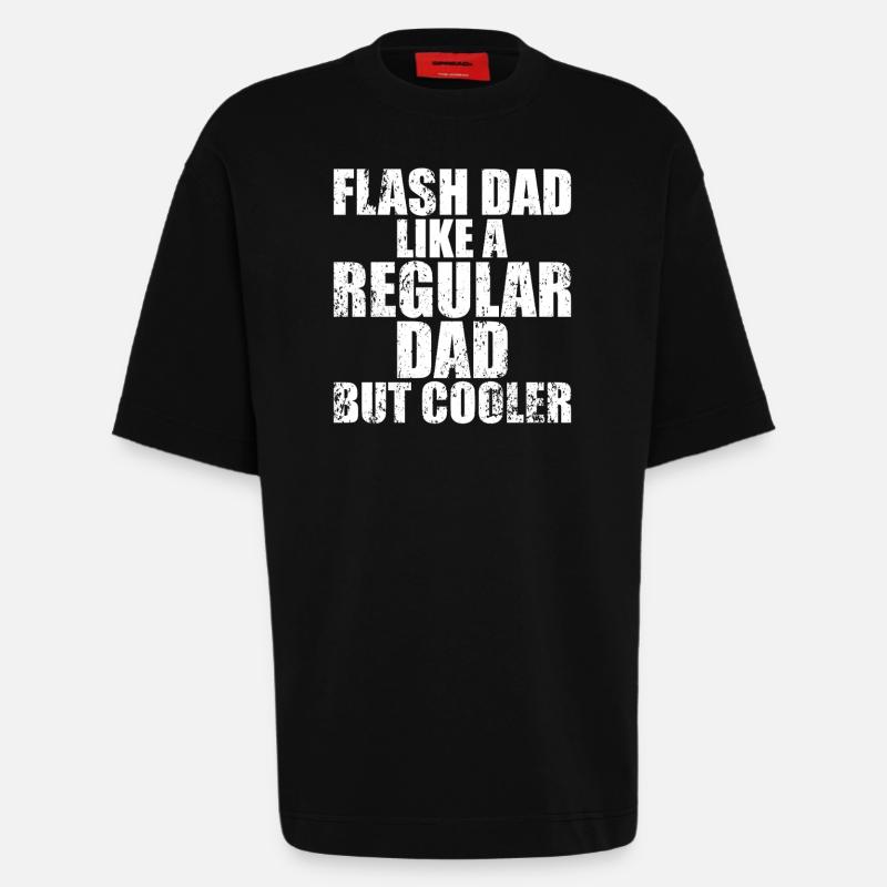 Bloc Flash Papa Boulderer - T-shirt bio épais oversize fabriqué en UE - SOLID BLACK