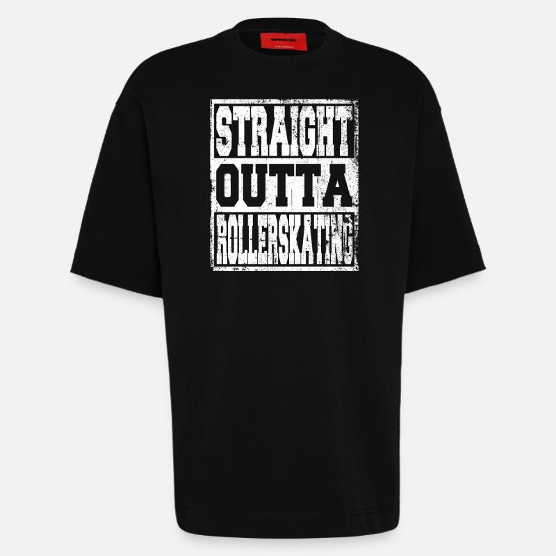Rollerskating saying funny - Heavyweight T-Shirt - made by SPREAD - SOLID BLACK