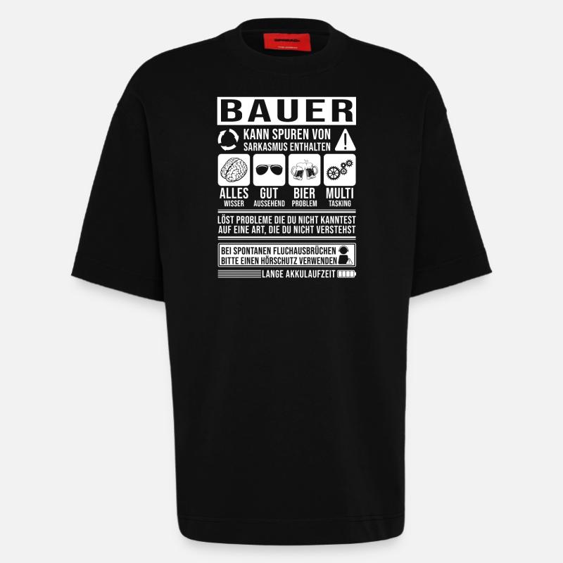 Bauer Spruch lustig - Heavyweight T-Shirt - made by SPREAD  - SOLID BLACK