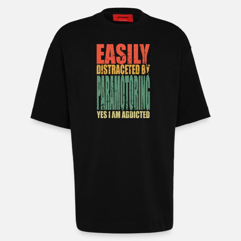 Paramotoring saying funny - Heavyweight T-Shirt - made by SPREAD  - SOLID BLACK