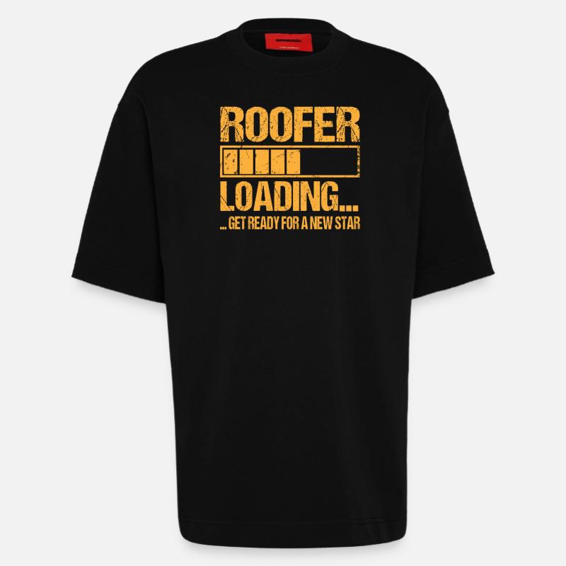 Roofer loading Roofer Training - Heavyweight T-Shirt - made by SPREAD  - SOLID BLACK