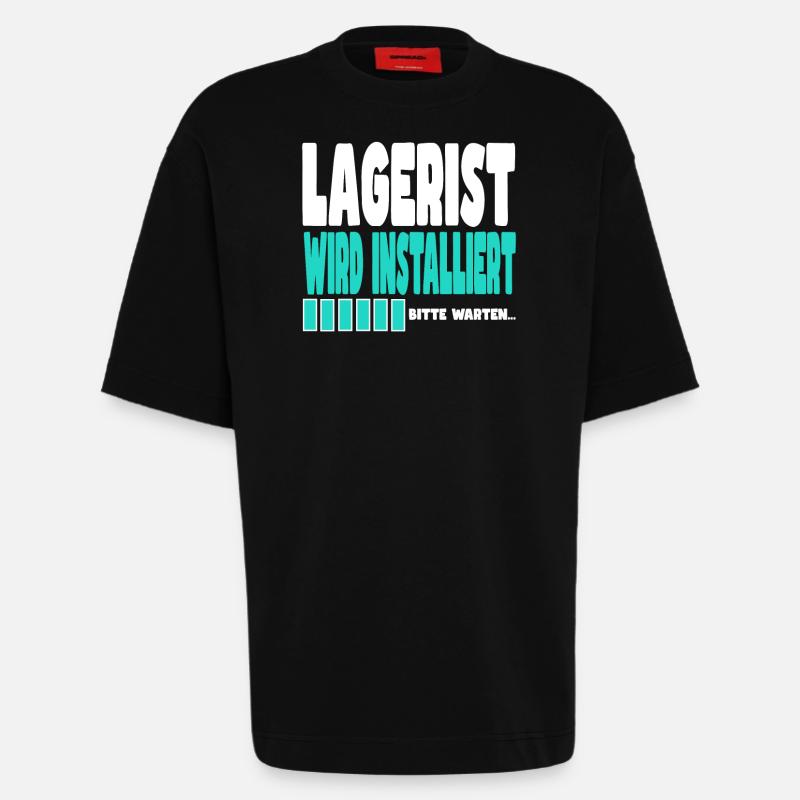 Lagerist wird installiert - Heavyweight T-Shirt - made by SPREAD  - SOLID BLACK