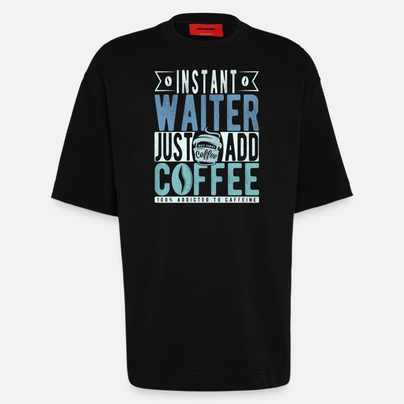 Kellner Kaffee Spruch - Heavyweight T-Shirt - made by SPREAD  - SOLID BLACK