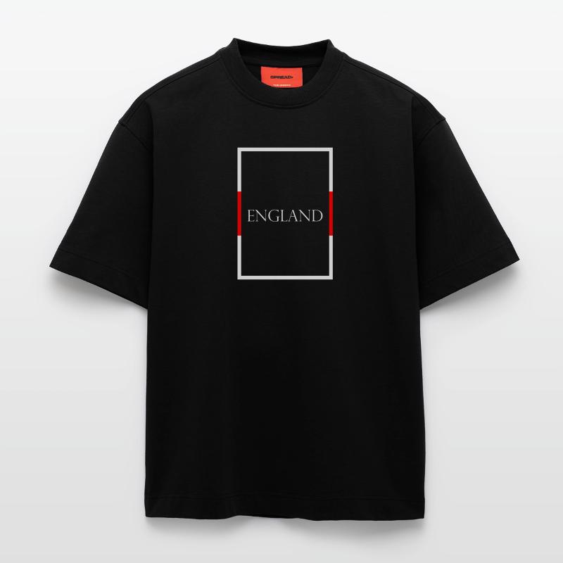 Angleterre, Royaume-Uni, Lettrage de déclaration avec drapeau T-shirt bio épais oversize fabriqué en UE