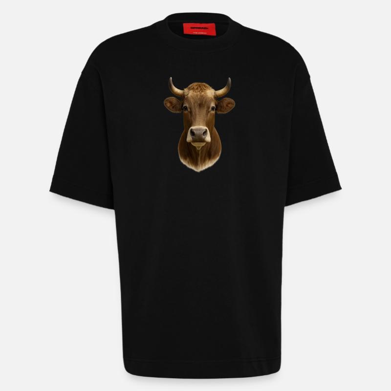 The most beautiful cow - Heavyweight T-Shirt - made by SPREAD  - SOLID BLACK