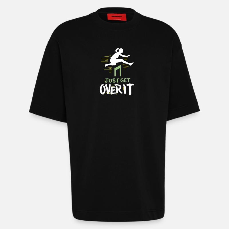 Athlétisme Course d’obstacles Sport - T-shirt bio épais oversize fabriqué en UE - SOLID BLACK
