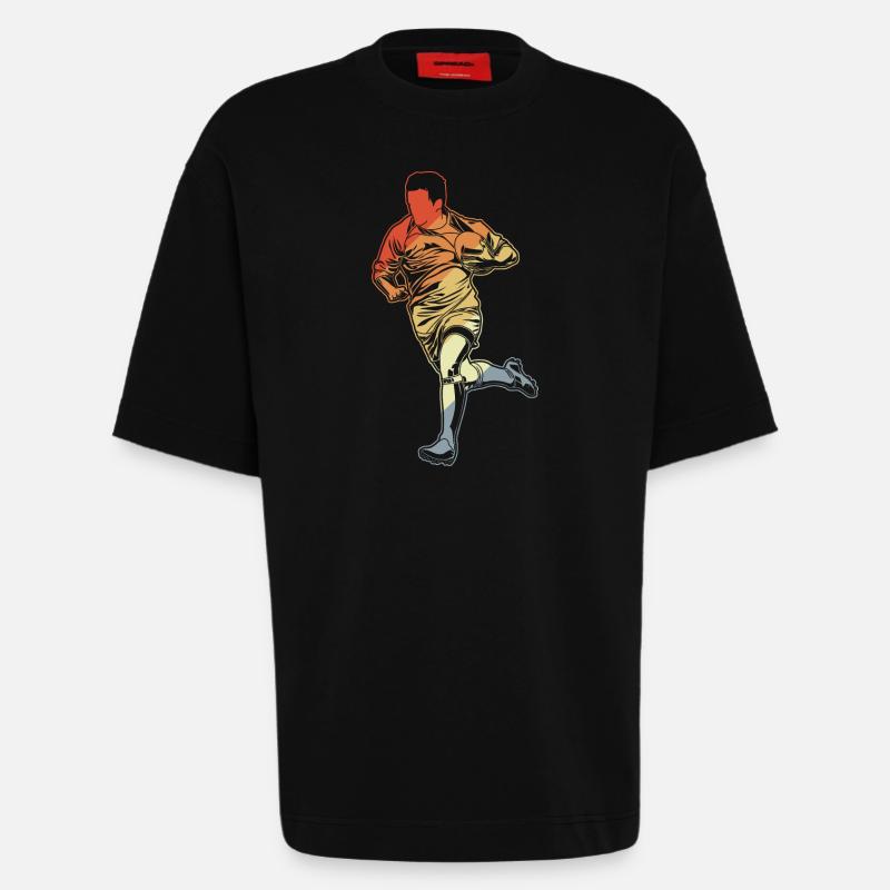 Rugby Sketch - Heavyweight T-Shirt - made by SPREAD  - SOLID BLACK