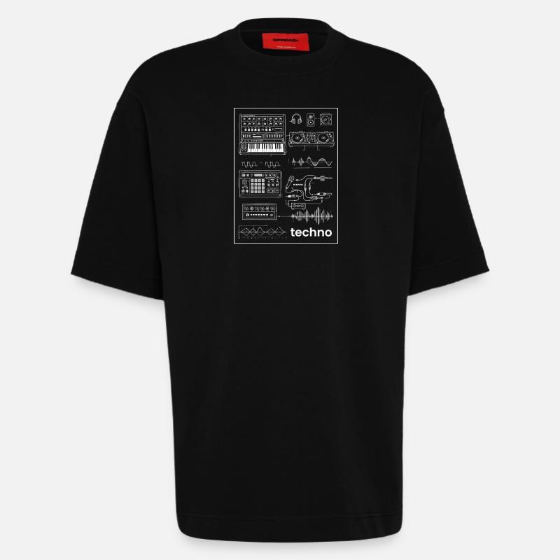 Techno Studio Synthese - Heavyweight T-Shirt - made by SPREAD  - SOLID BLACK