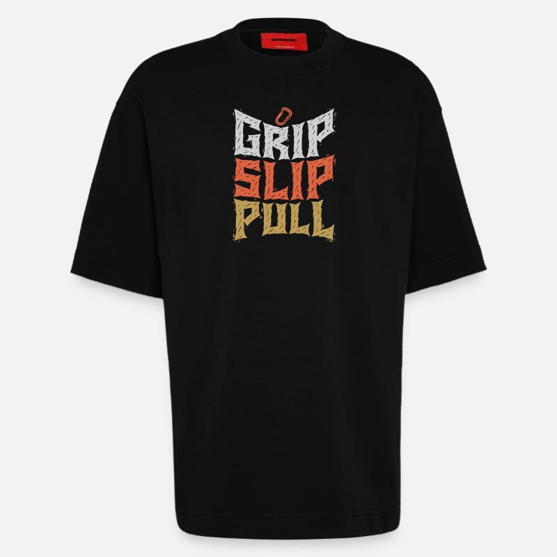 Grip Slip Pull Graphic Tee - Heavyweight T-Shirt - made by SPREAD  - SOLID BLACK