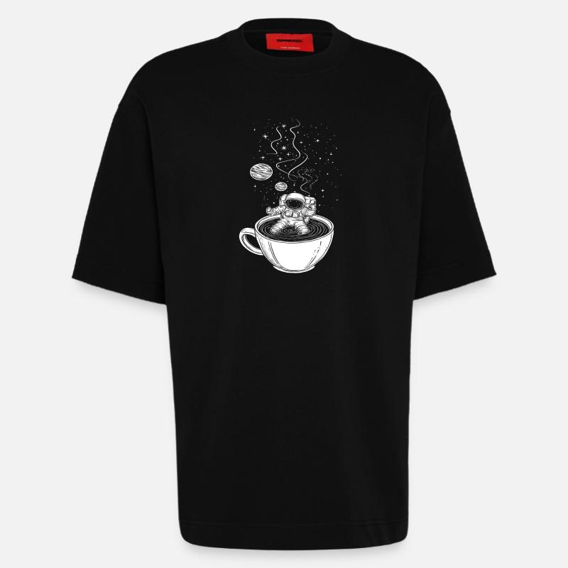Space shuttle - Heavyweight T-Shirt - made by SPREAD  - SOLID BLACK