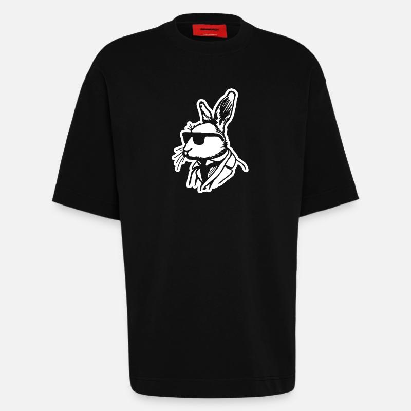 Rabbit Rabbit - Heavyweight T-Shirt - made by SPREAD  - SOLID BLACK