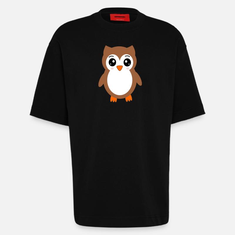braune Eule Vogel Vogelschutz - Heavyweight T-Shirt - made by SPREAD - SOLID BLACK