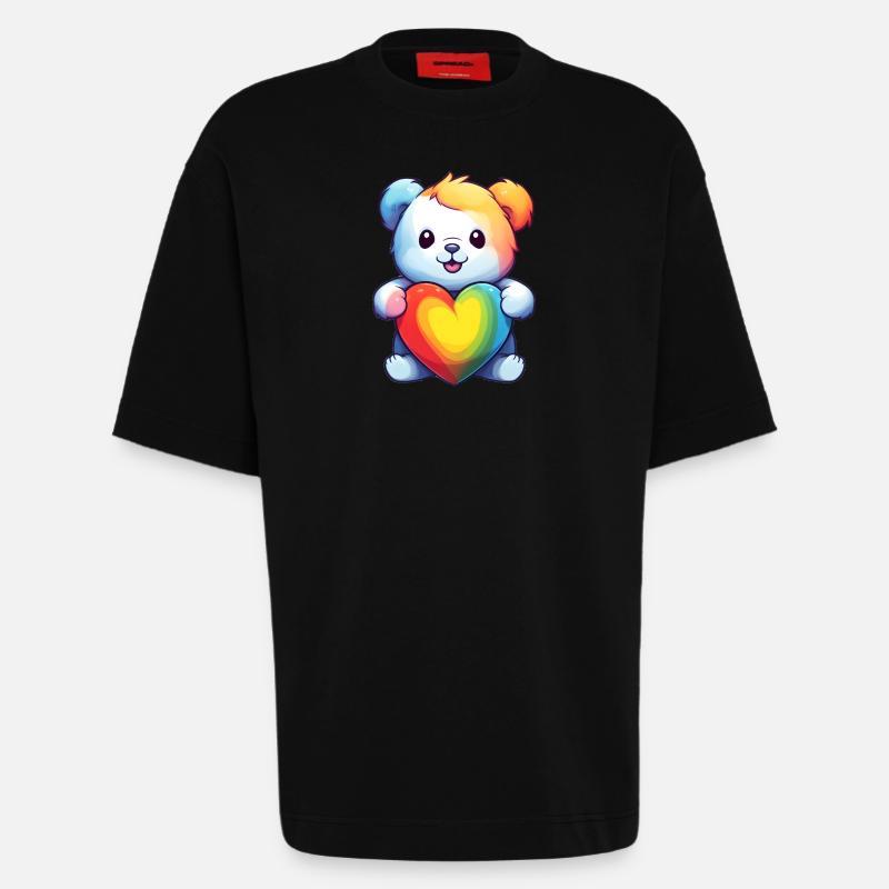 Liebe ist eine Bärennotwendigkeit - Heavyweight T-Shirt - made by SPREAD - SOLID BLACK