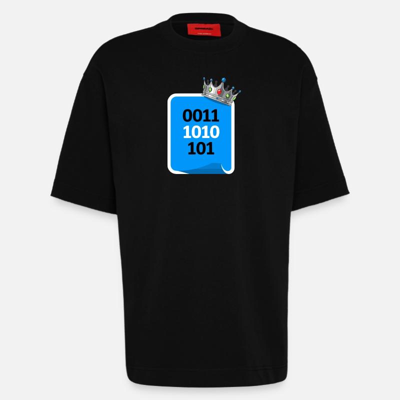 Binary King - Heavyweight T-Shirt - made by SPREAD  - SOLID BLACK