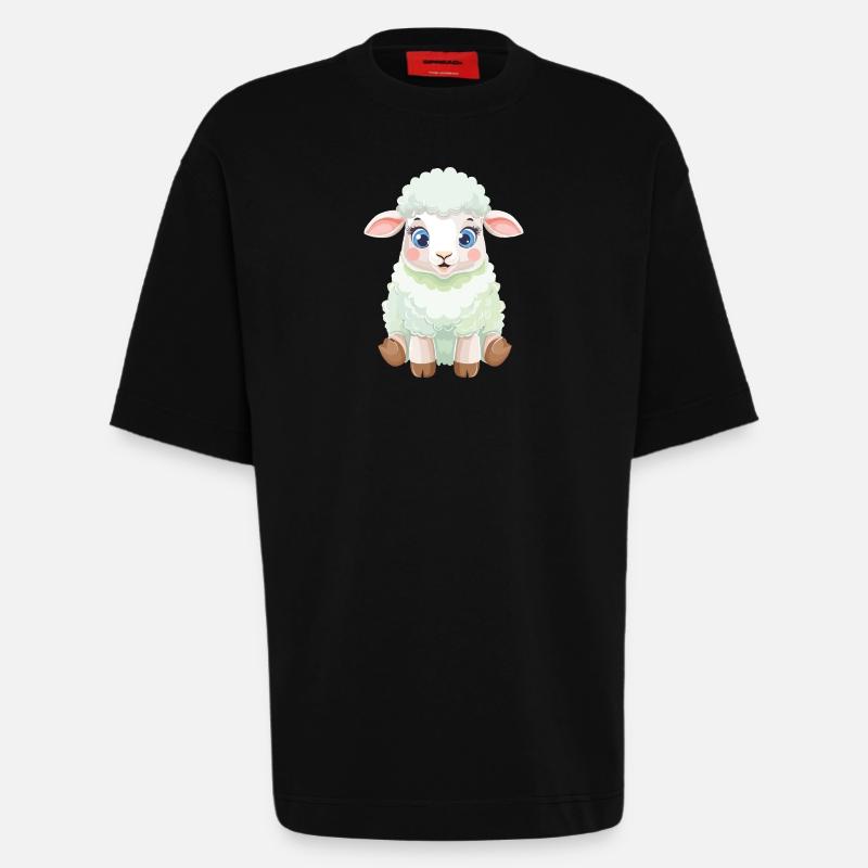 Pastell Lammchen Flauschig - Heavyweight T-Shirt - made by SPREAD - SOLID BLACK