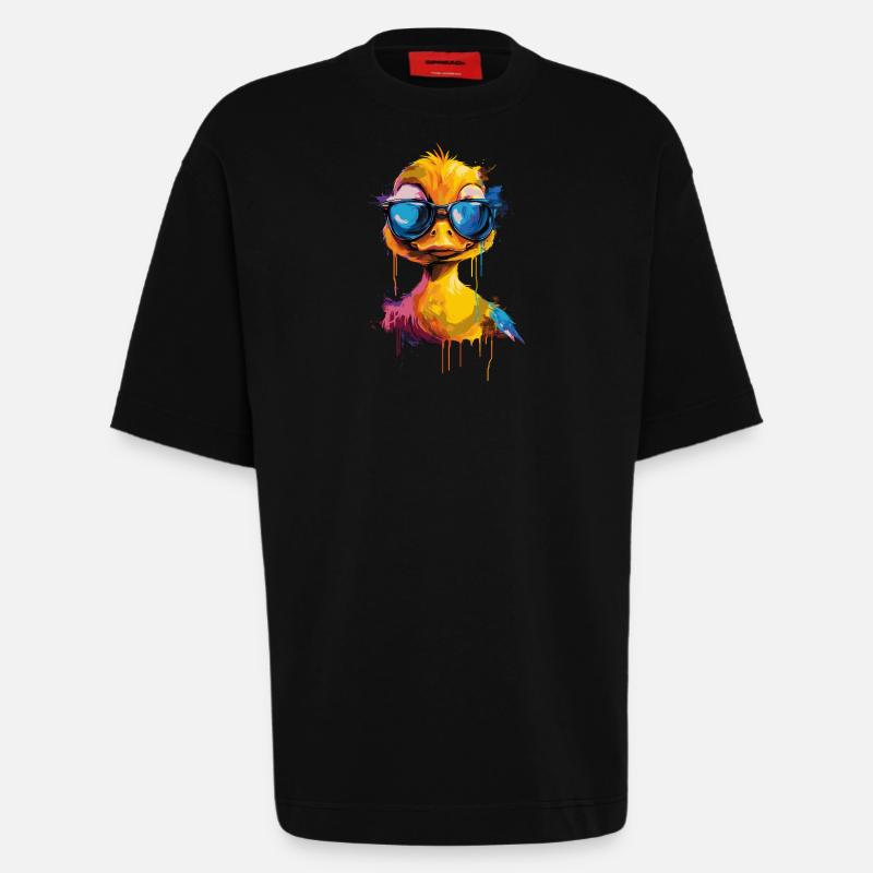 Cooole Gummiente mit Sonnenbrille - Heavyweight T-Shirt - made by SPREAD  - SOLID BLACK