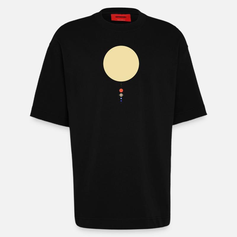 Minimal Solar System - Heavyweight T-Shirt - made by SPREAD - SOLID BLACK