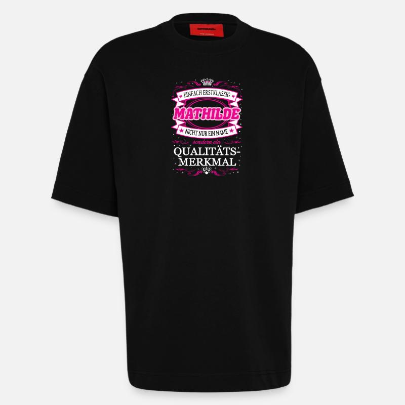 Qualitätsmerkmal Mathilde einfach Erstklassig - Heavyweight T-Shirt - made by SPREAD  - SOLID BLACK