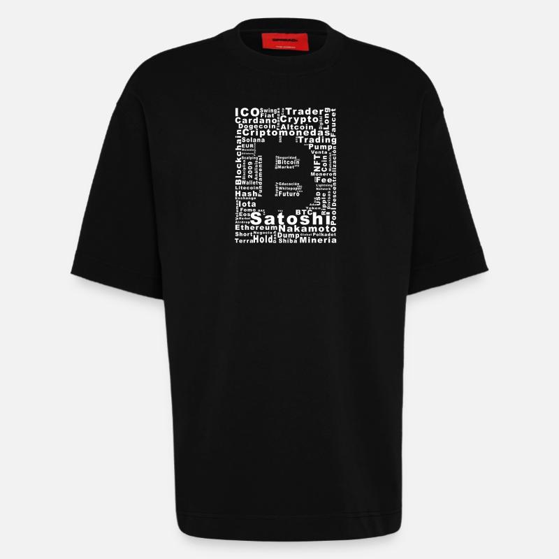 Satoshi Nakamoto Krypto-Collage - Heavyweight T-Shirt - made by SPREAD  - SOLID BLACK