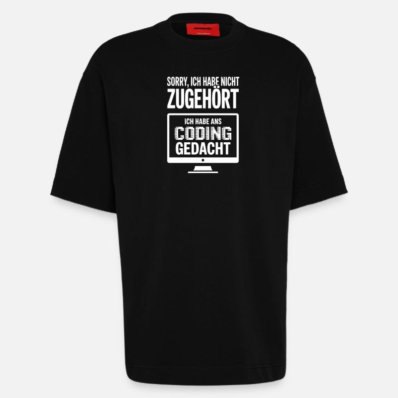 Sorry, I thought coding - Heavyweight T-Shirt - made by SPREAD  - SOLID BLACK