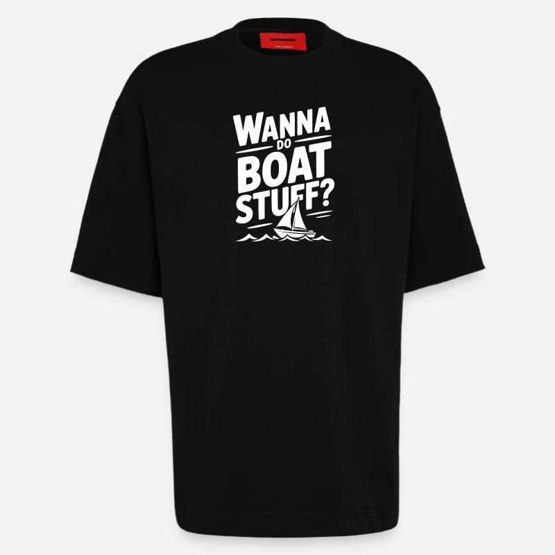 Willst du Boots-Sachen machen? - Heavyweight T-Shirt - made by SPREAD  - SOLID BLACK