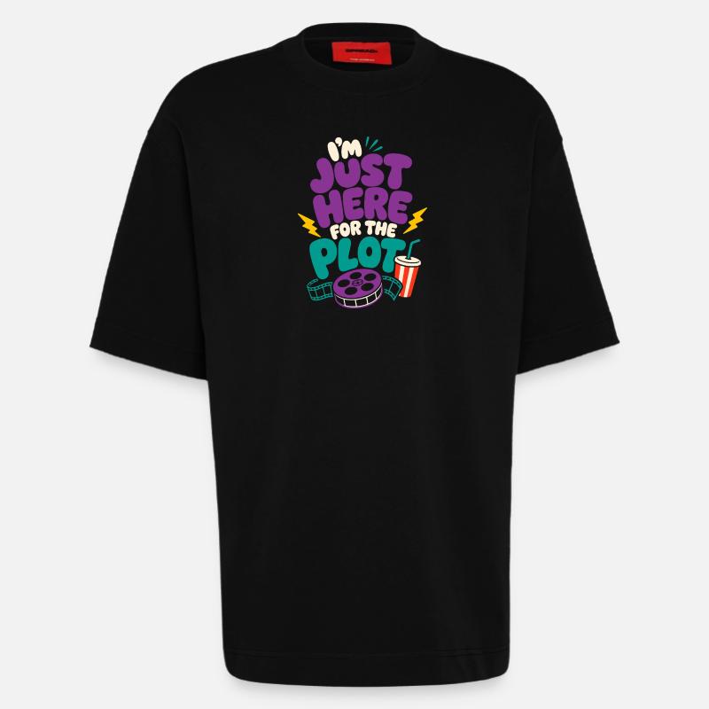 Just Here For The Plot - Heavyweight T-Shirt - made by SPREAD - SOLID BLACK