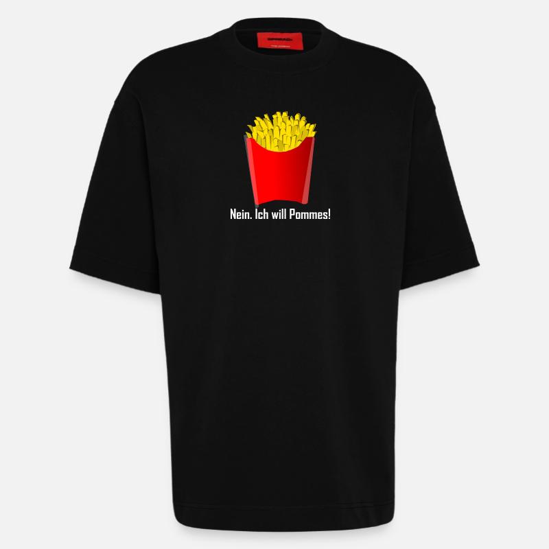 Pommes Frites Fritten Geschenk Geschenkidee - Heavyweight T-Shirt - made by SPREAD - SOLID BLACK