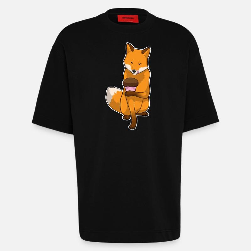 Fuchs Muffin - Heavyweight T-Shirt - made by SPREAD  - SOLID BLACK