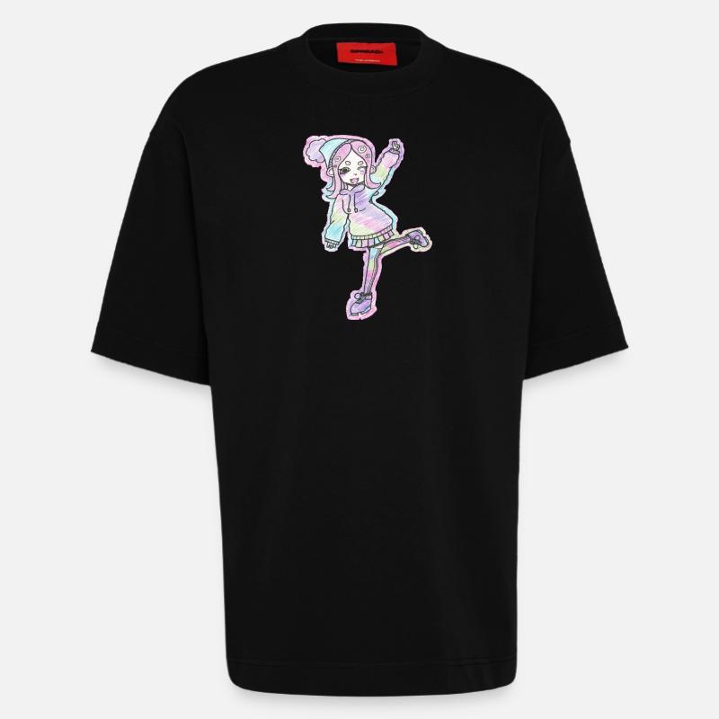Inkling Mädchen | Pink | Splatoon - Heavyweight T-Shirt - made by SPREAD  - SOLID BLACK