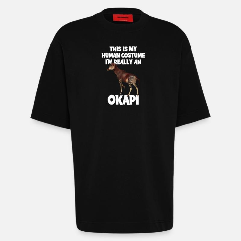 Expédition au zoo d'Okapi - T-shirt bio épais oversize fabriqué en UE - SOLID BLACK