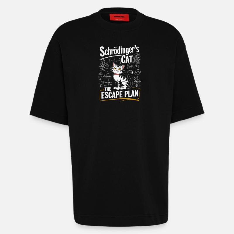 Schrödinger Cat: Der Fluchtplan - Heavyweight T-Shirt - made by SPREAD - SOLID BLACK