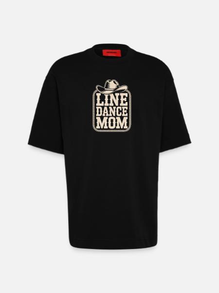 Line Dance Mom Western - Heavyweight T-Shirt - made by SPREAD  - SOLID BLACK