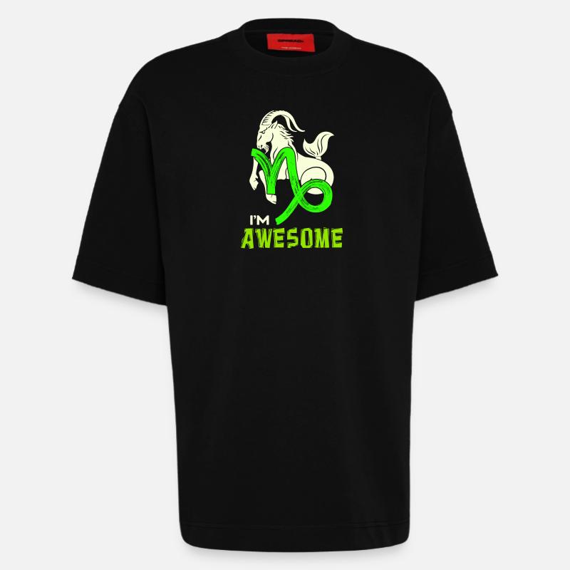 Cool Steinbock Statement Tierkreiszeichen Esoterik - Heavyweight T-Shirt - made by SPREAD  - SOLID BLACK