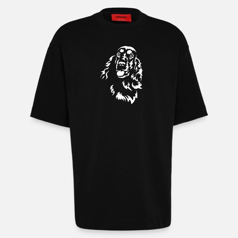 Cocker Spaniel Kopf "Black Edition" - Heavyweight T-Shirt - made by SPREAD - SOLID BLACK