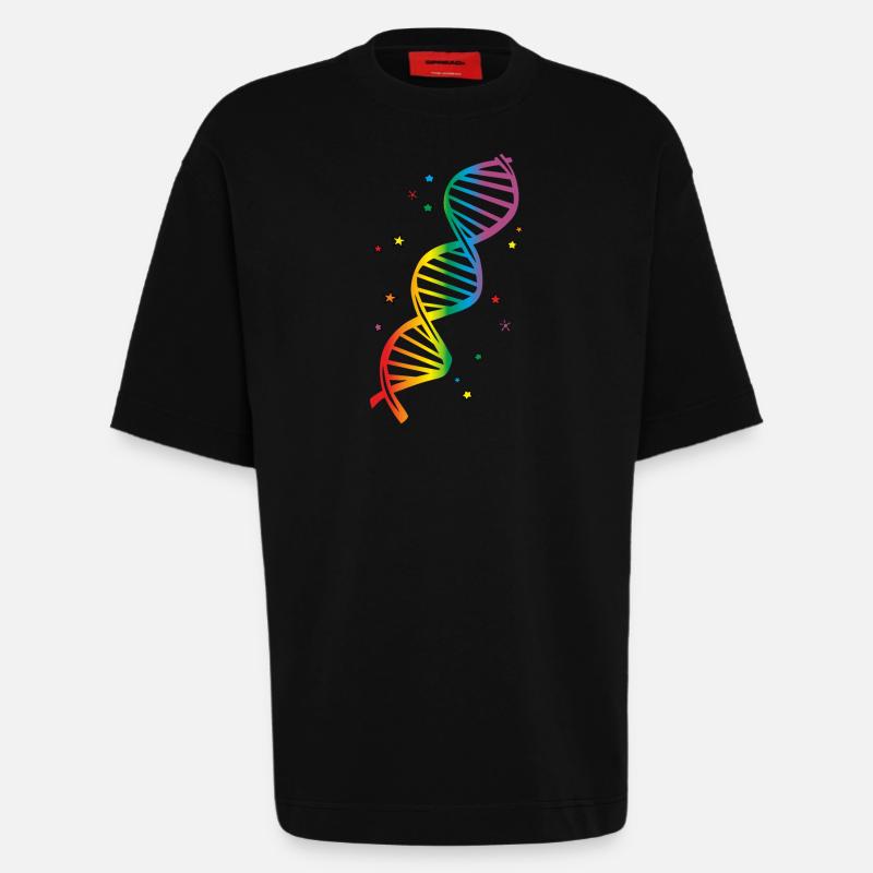 Fabulous LGBT Regenbogen DNA - Heavyweight T-Shirt - made by SPREAD  - SOLID BLACK