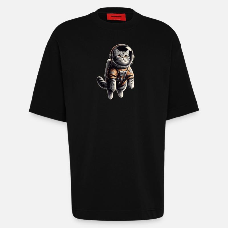 Astronaut BKH getigert Geschenk - Heavyweight T-Shirt - made by SPREAD  - SOLID BLACK