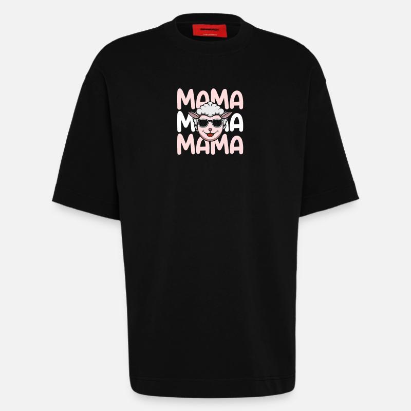 Schaf Mama Mutter Schafe - Heavyweight T-Shirt - made by SPREAD  - SOLID BLACK