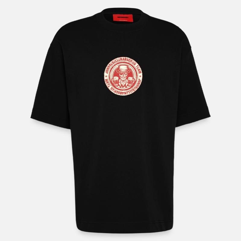 Bachelor Party Team Skeleton - Heavyweight T-Shirt - made by SPREAD - SOLID BLACK