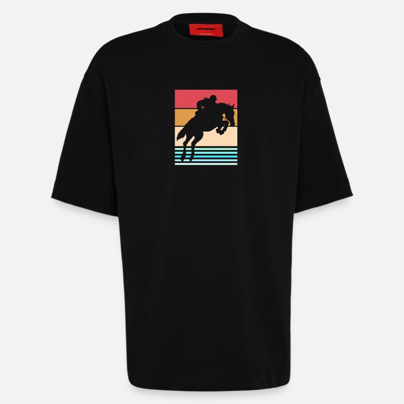 Springreiten Springpferd - Heavyweight T-Shirt - made by SPREAD  - SOLID BLACK