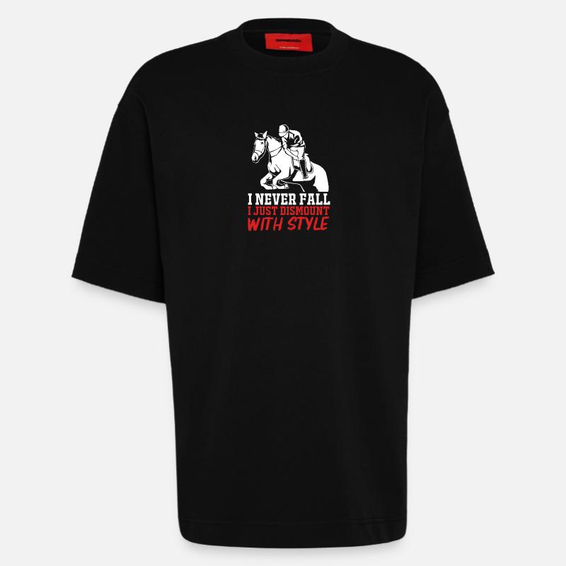 Springreiten Springpferd - Heavyweight T-Shirt - made by SPREAD  - SOLID BLACK