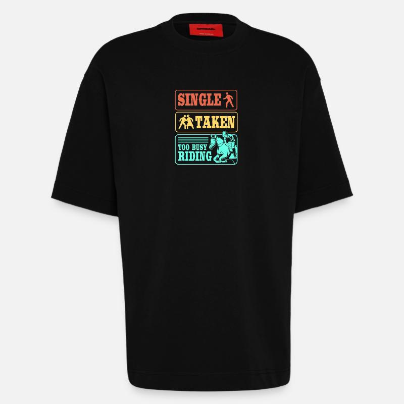 Springreiten Springpferd - Heavyweight T-Shirt - made by SPREAD  - SOLID BLACK