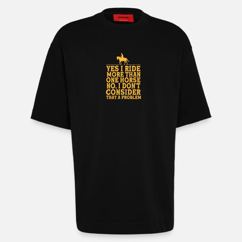 Springreiten Springpferd - Heavyweight T-Shirt - made by SPREAD  - SOLID BLACK