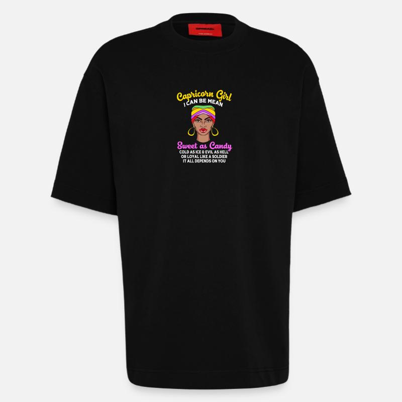 Sternzeichen Steinbock - Heavyweight T-Shirt - made by SPREAD - SOLID BLACK