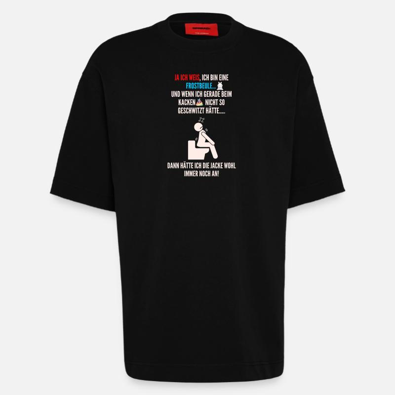 FrostigeErleuchtung oder HitzigeSitzung - Heavyweight T-Shirt - made by SPREAD  - SOLID BLACK