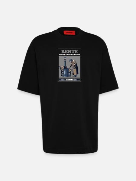 Retraité - T-shirt bio épais oversize fabriqué en UE - SOLID BLACK