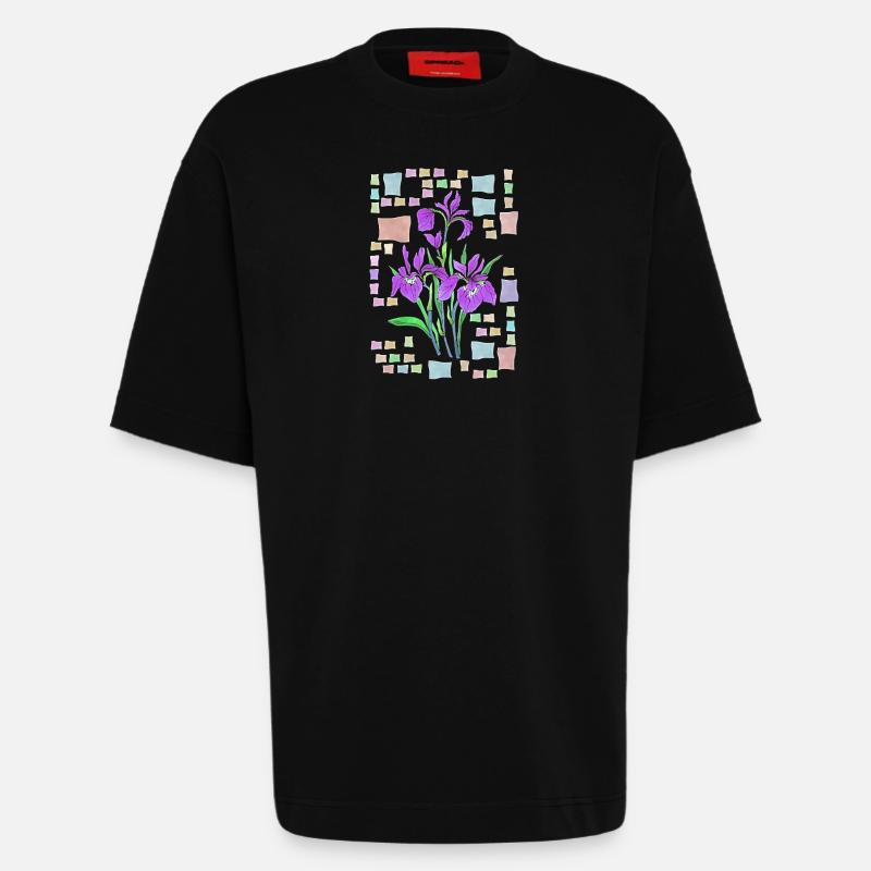 Blumen - Heavyweight T-Shirt - made by SPREAD - SOLID BLACK