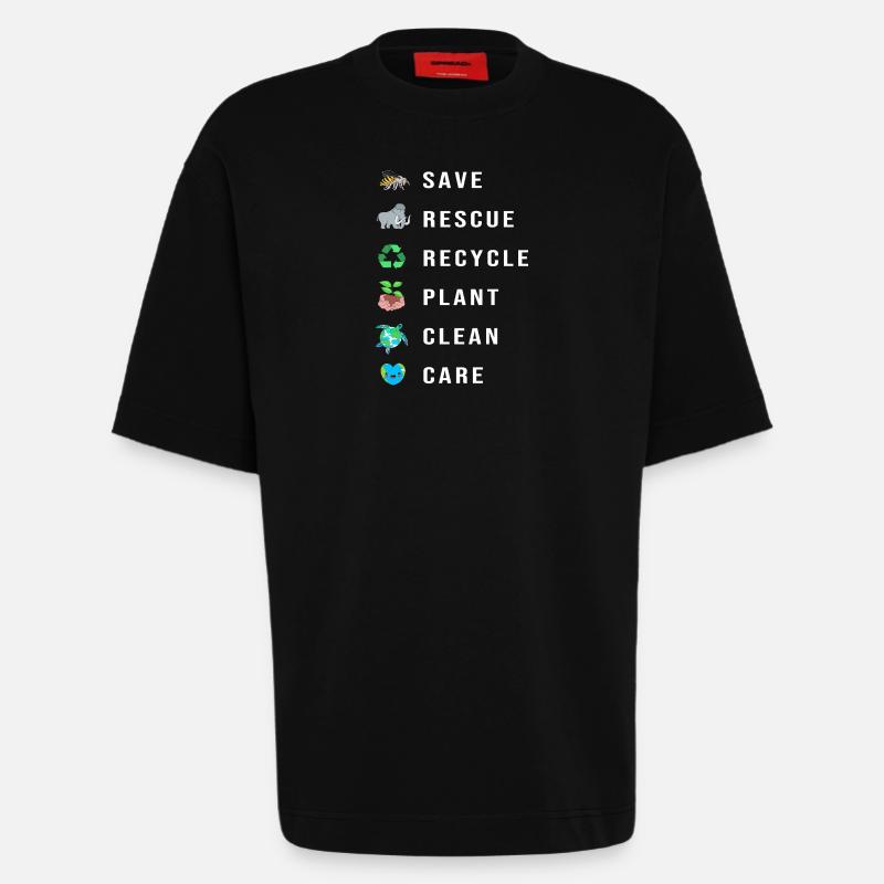 Climate change Environment Environmental protection - Heavyweight T-Shirt - made by SPREAD - SOLID BLACK