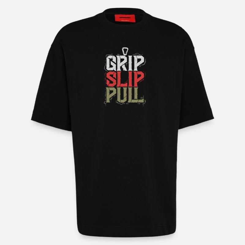 Grip Slip Pull - T-shirt bio épais oversize fabriqué en UE - SOLID BLACK